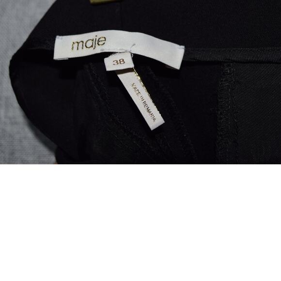 Maje Black Slim Pants with Belt Women’s Size 38 (US 6) - Picture 4 of 4